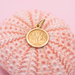 Vintage 18k Italian pendant - Holy Sacred Heart of Jesus - our lady of Scapular