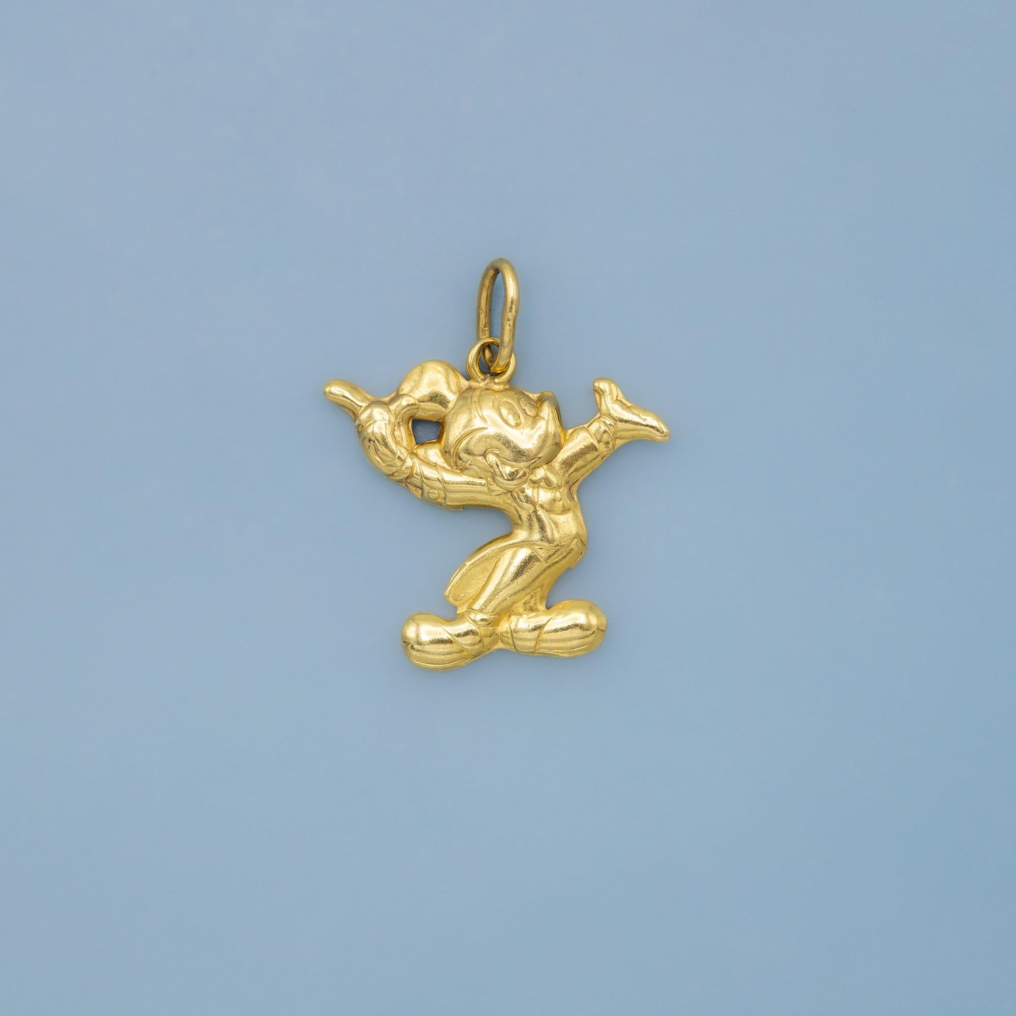 Colgante vintage 18k Mickey Mouse - Oro amarillo macizo - Mickey con esmoquin 5