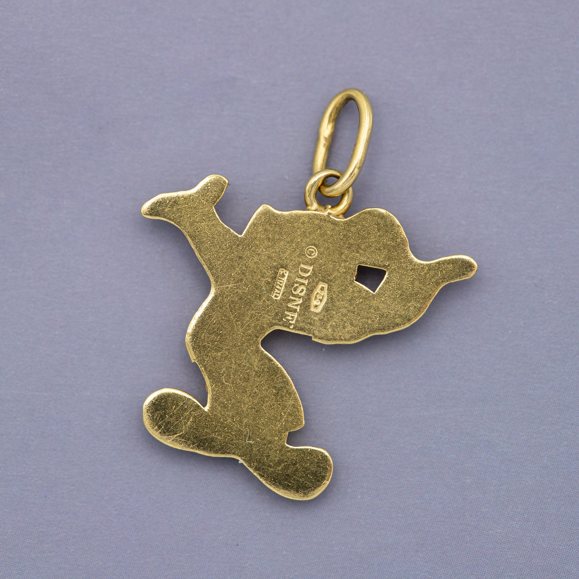 Colgante vintage 18k Mickey Mouse - Oro amarillo macizo - Mickey con esmoquin Moderno