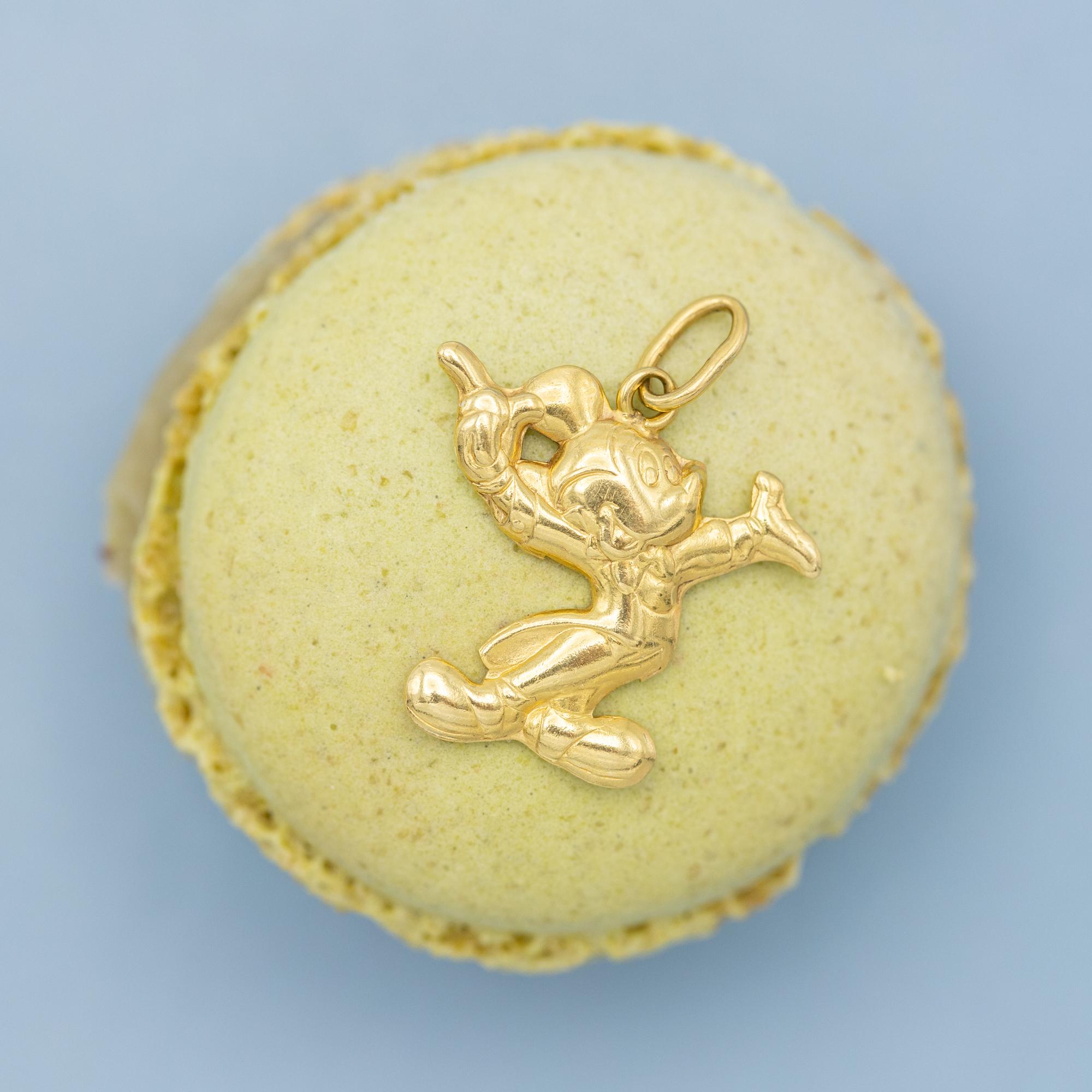 Colgante vintage 18k Mickey Mouse - Oro amarillo macizo - Mickey con esmoquin 2