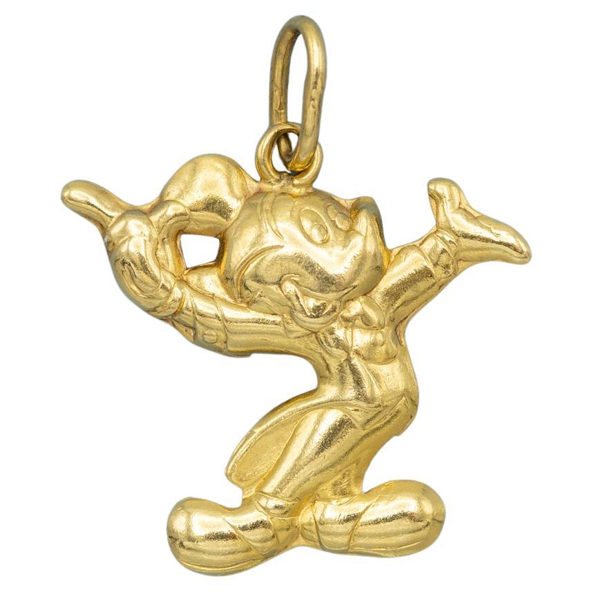 Vintage 18k Mickey Mouse Pendant - Solid yellow gold - Mickey wearing a tuxedo