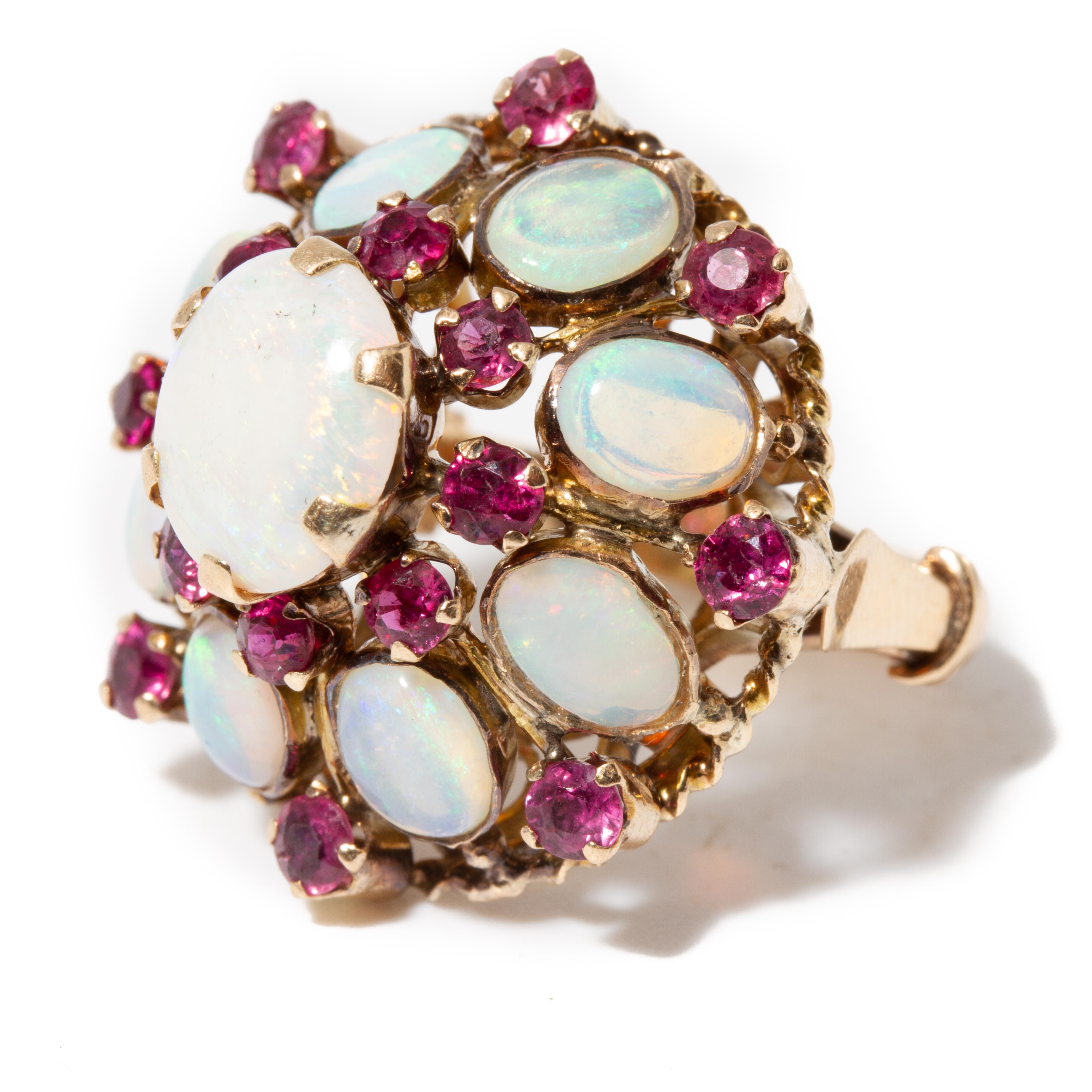 antique opal and ruby ring