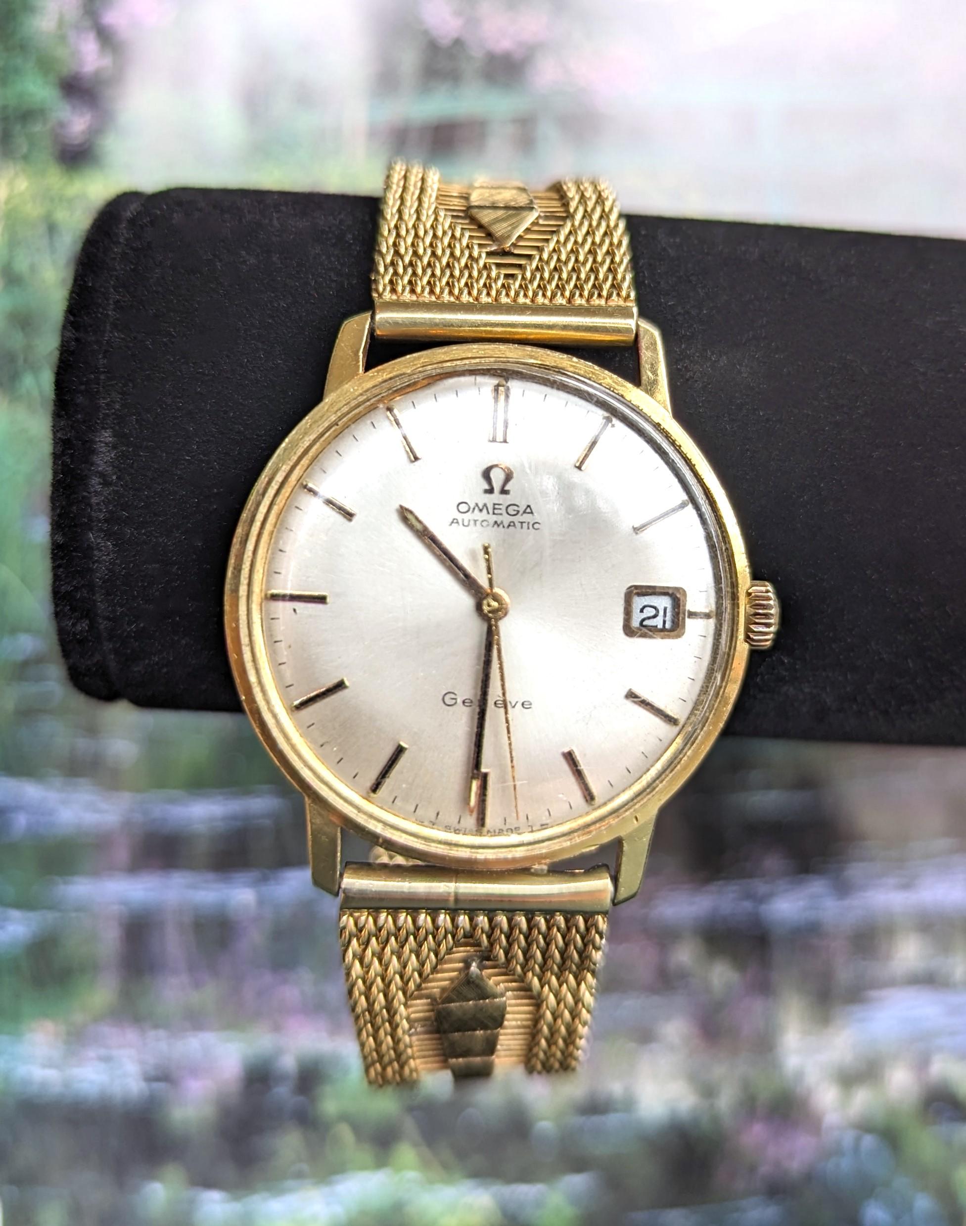 omega 18k gold watch vintage mens