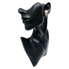 Vintage 18k Pearl & Sapphire Constellation Cluster Earrings w/ Diamonds