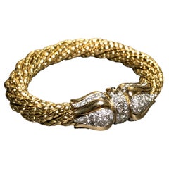 Vintage 18K Platinum Diamond Multistrand Heavy Gold Bracelet 2.75cttw G Vs 6.75