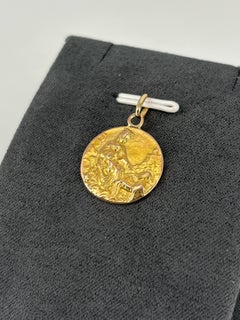 Vintage 18K Rose Gold Double Sided Sacred Heart Rosary Medal