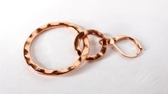 Vintage 18k Rose Gold Plated Hammered Tiered Hoop Earrings