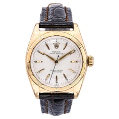 Vintage 18k Rose Gold Rolex Bubbleback Automatic Watch Ref 6011