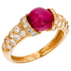 Vintage 18k Ruby and Diamond Ring