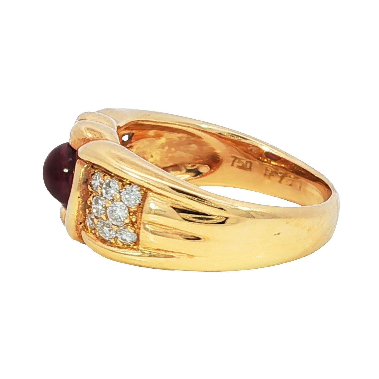 Anello di rubino e diamanti d'epoca in oro giallo 18 carati, misura 7,25 ~1,66ctw in vendita 2