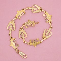 Vintage 18k solid gold Egyptian Eye of Horus bracelet