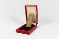 Vintage 18K Solid Gold Sleeved Cartier Les Must lighter Complete In Box 1970s