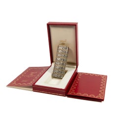 Vintage 18K Solid Gold Sleeved Cartier Les Must lighter Complete In Box 1970s