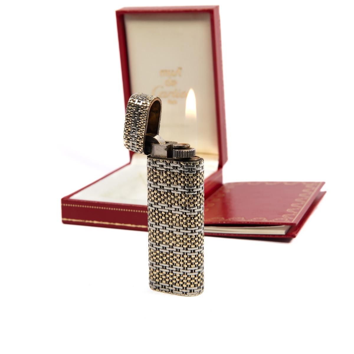 Encendedor Cartier Les Must Vintage de oro macizo de 18 quilates completo en caja Años 70 1