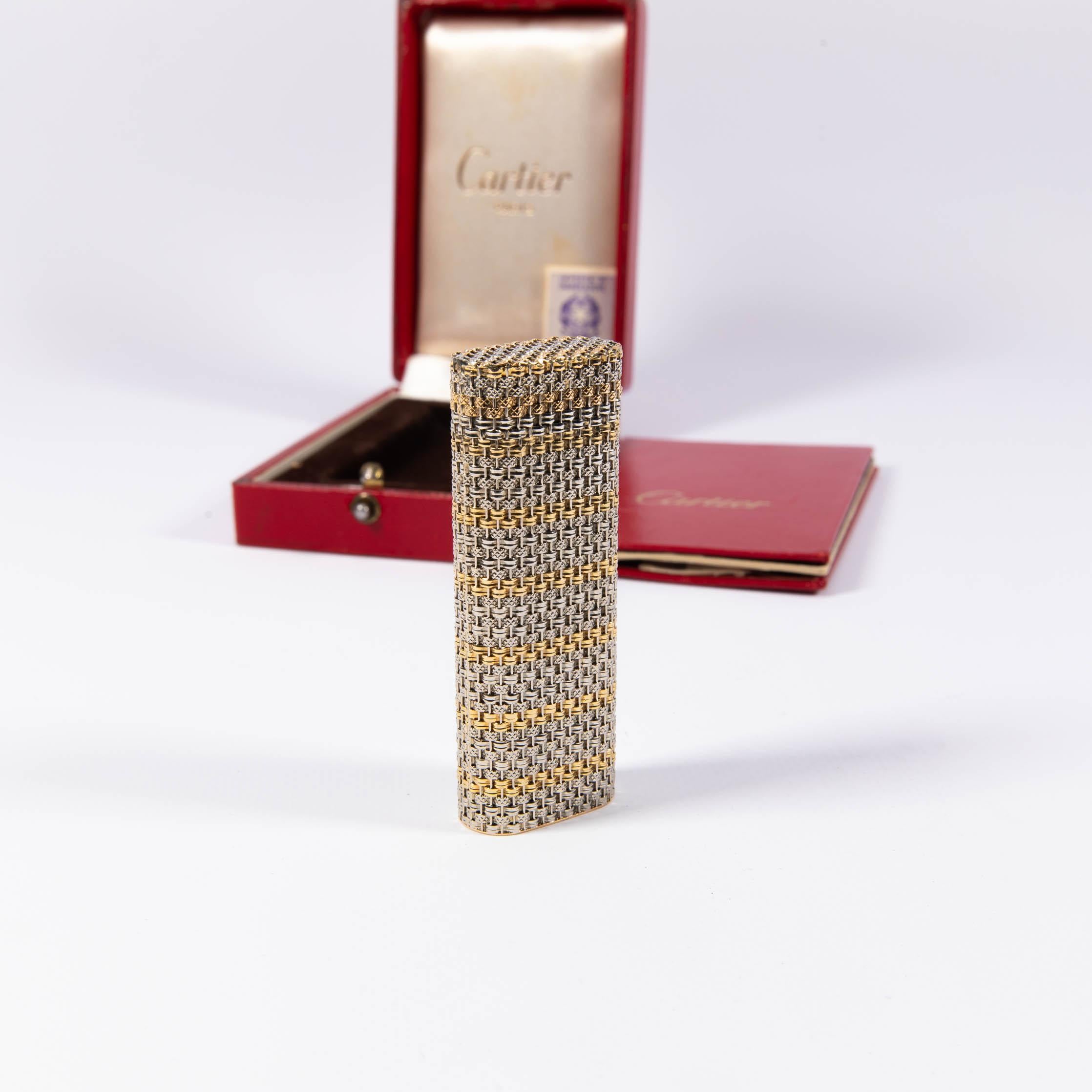 Vintage 18K Solid Gold Sleeved Cartier Les Must lighter Complete In Box 1970s 5