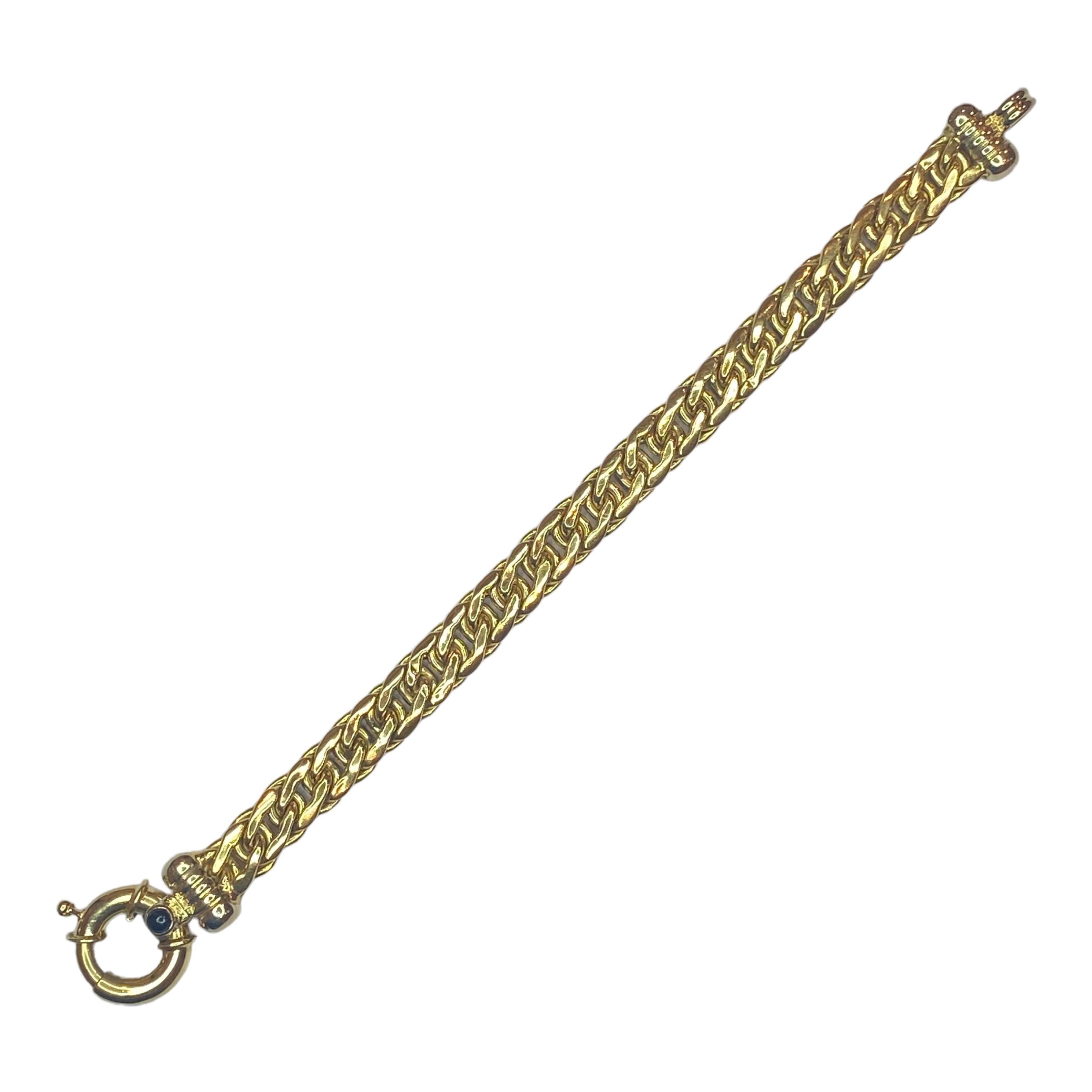 Cabochon Vintage 18K Stylized Curb Links Bracelet