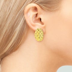 Vintage 18K Textured Domed Earrings