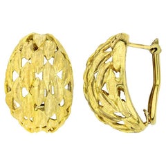 Vintage 18K Textured Domed Earrings
