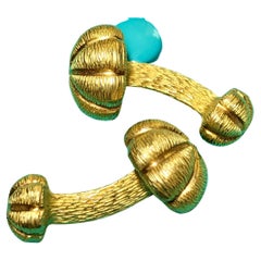 Vintage 18K Yellow Gold TIFFANY & CO Textured Sea Urchin Dumbell Cufflinks
