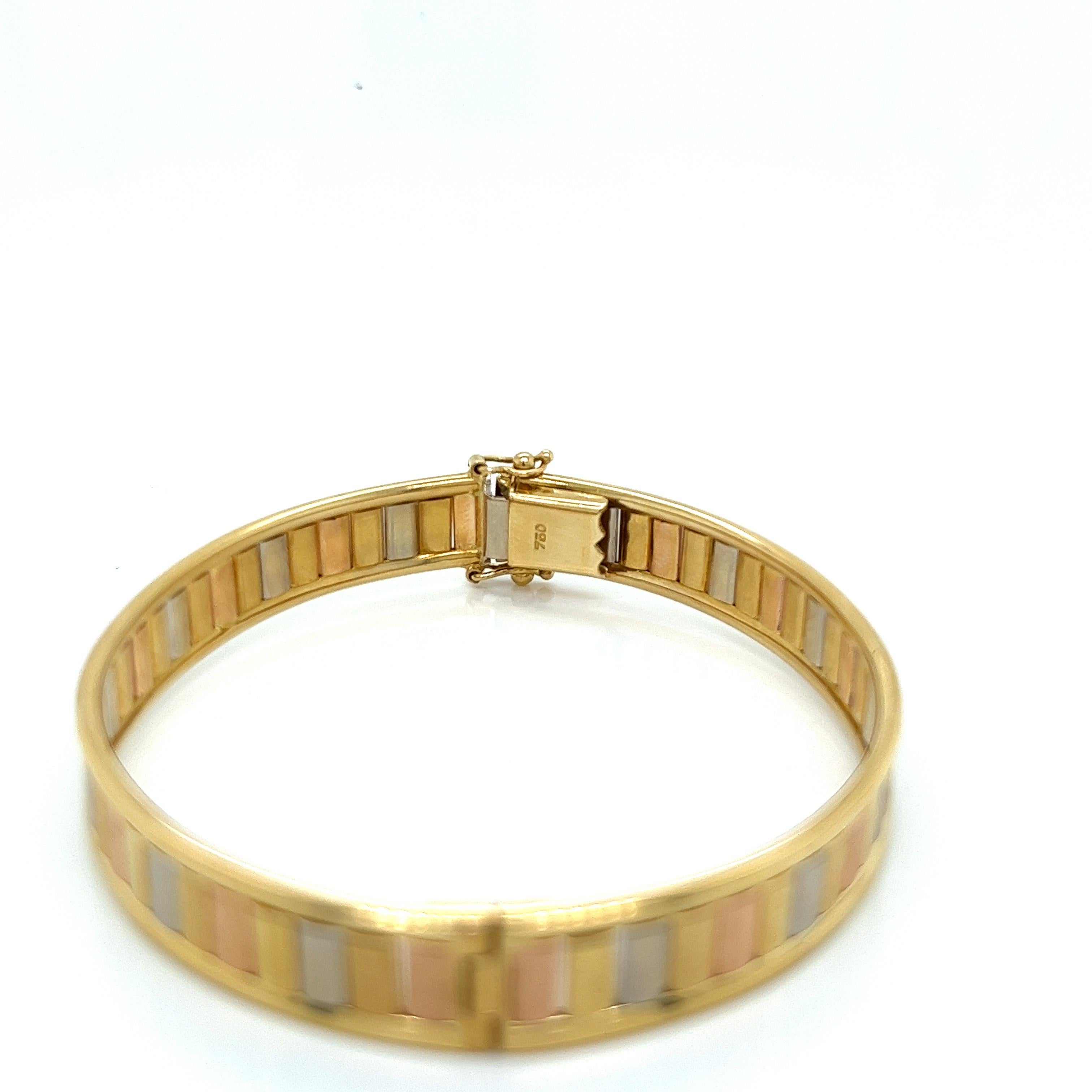Vintage 18k Tri Color Gold Armreif Armband Damen im Angebot