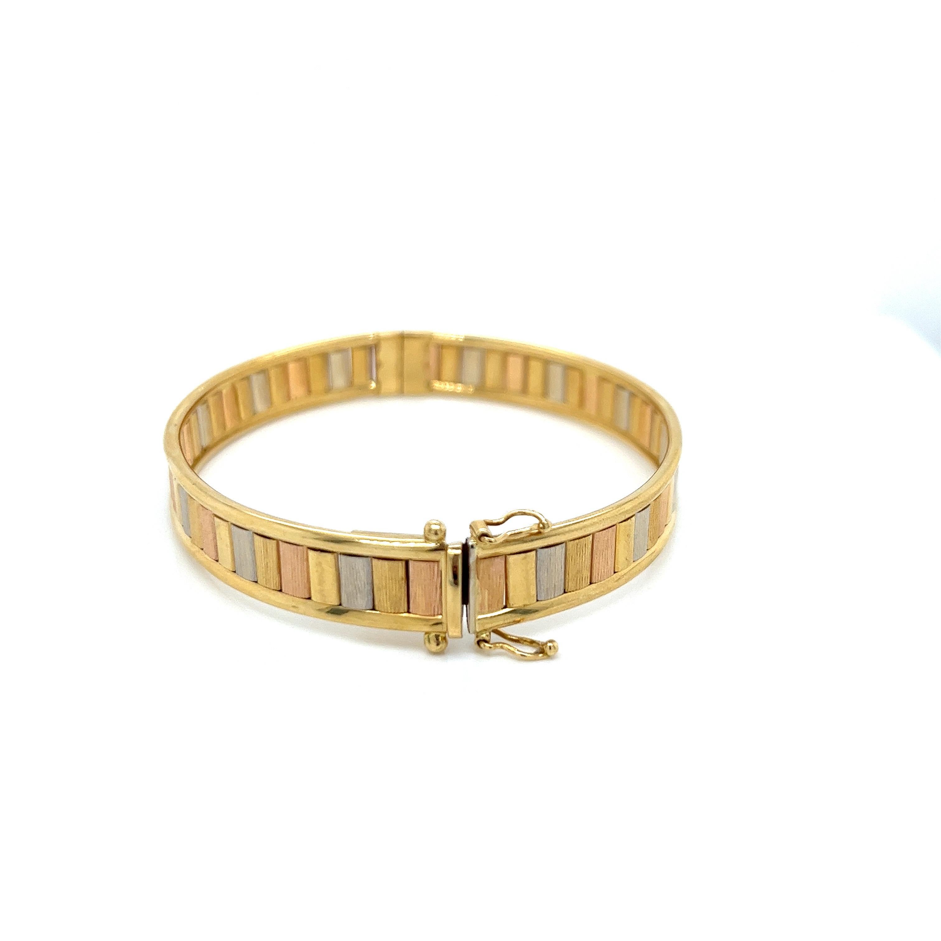 18ct three colour gold bracelet