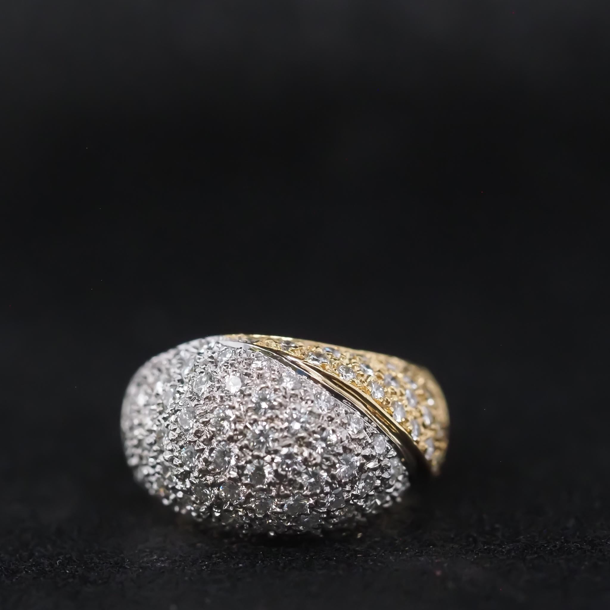 Year: 1990s

Item Details:
Ring Size: 8.5 (Sizable)
Metal Type: 18K Yellow Gold [Hallmarked, and Tested]
Weight: 9.1 grams

Diamond Details: 1.25ct total weight, G color, VS Clarity, Round Brilliant

Band Width: 4.25mm bottom of the shank
Condition: