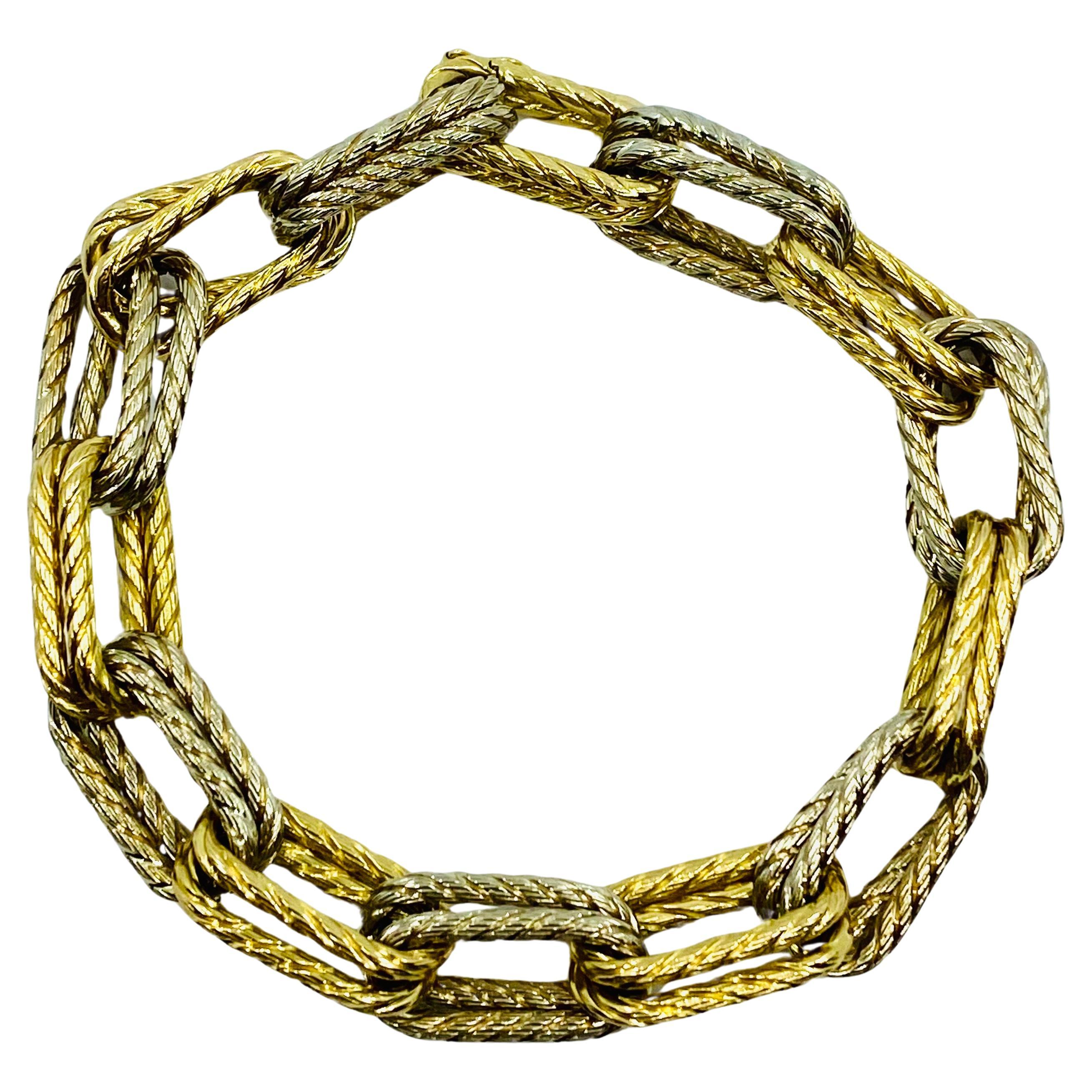 Women's or Men's Carlo Weingrill 18k Two-Tone Gold Rope Chain Bracelet For Sale