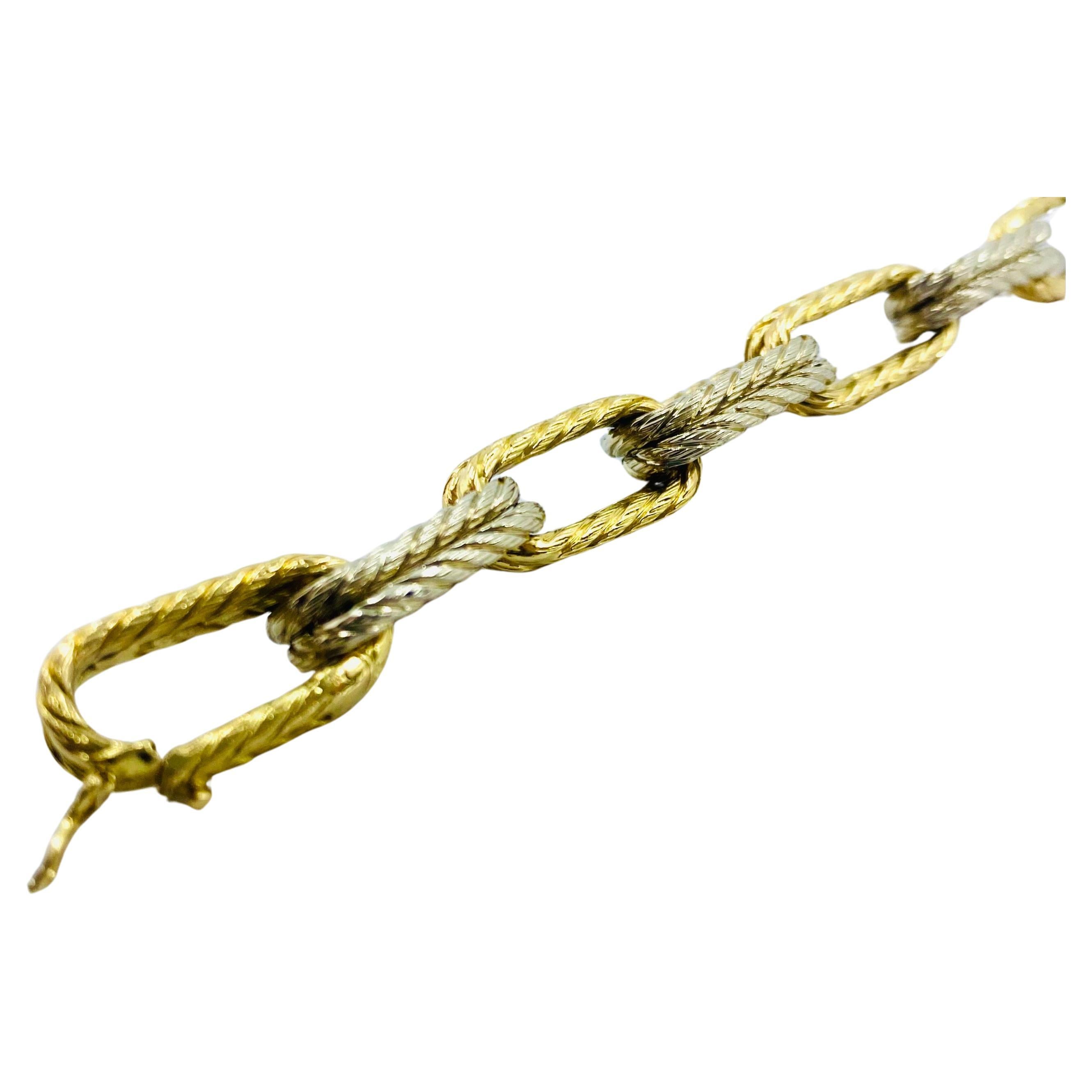 Carlo Weingrill Bracelet chaîne en or bicolore 18 carats en vente 1