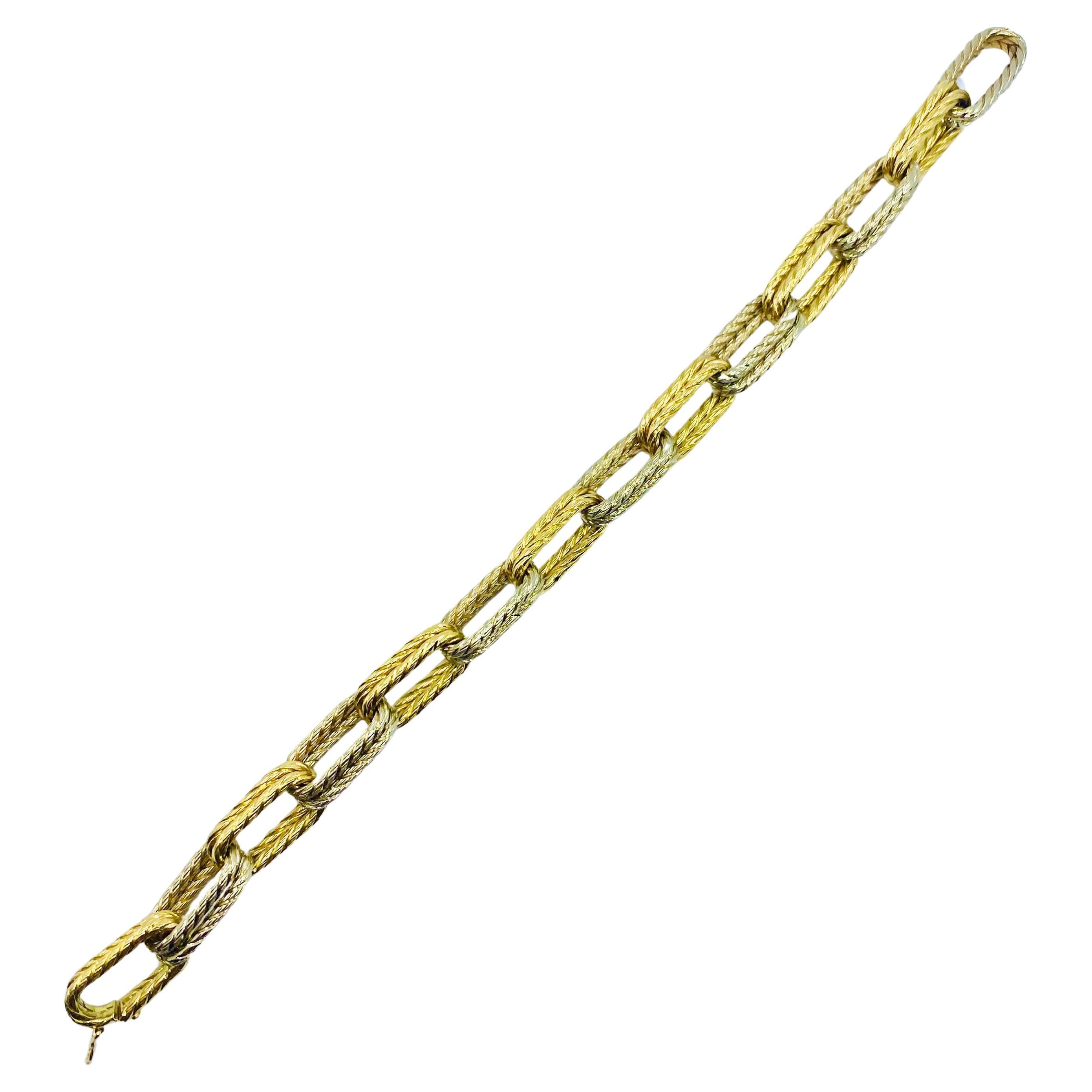 Carlo Weingrill 18k Two-Tone Gold Rope Chain Bracelet For Sale 2