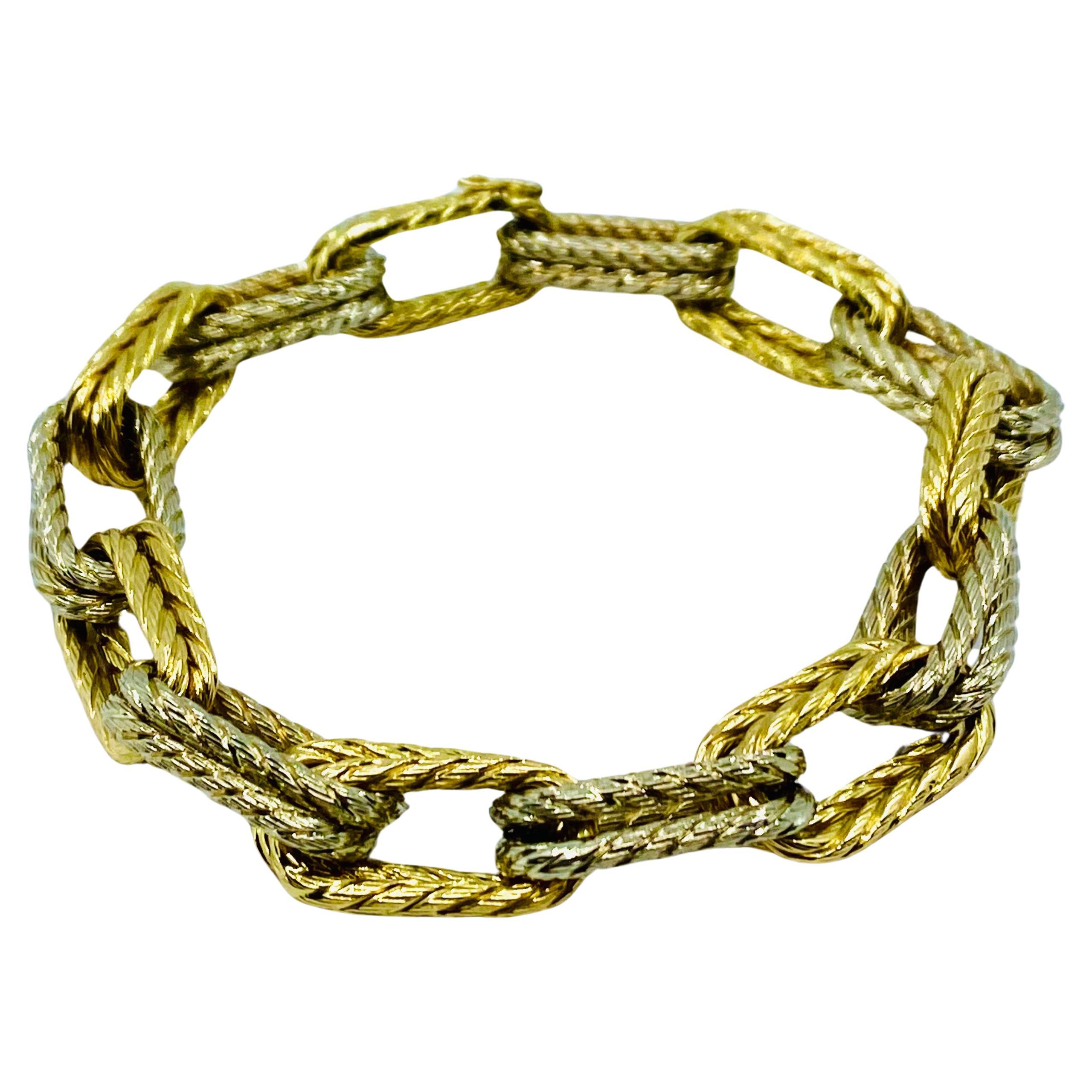 Carlo Weingrill Bracelet chaîne en or bicolore 18 carats en vente 4
