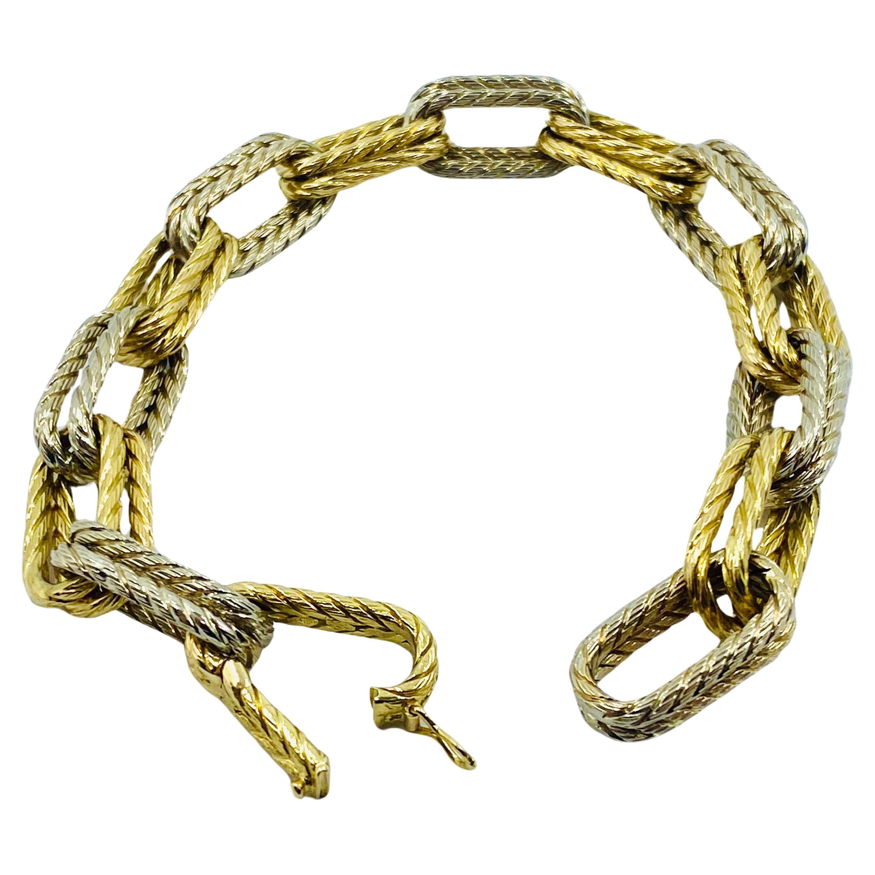Carlo Weingrill Bracelet chaîne en or bicolore 18 carats en vente 5