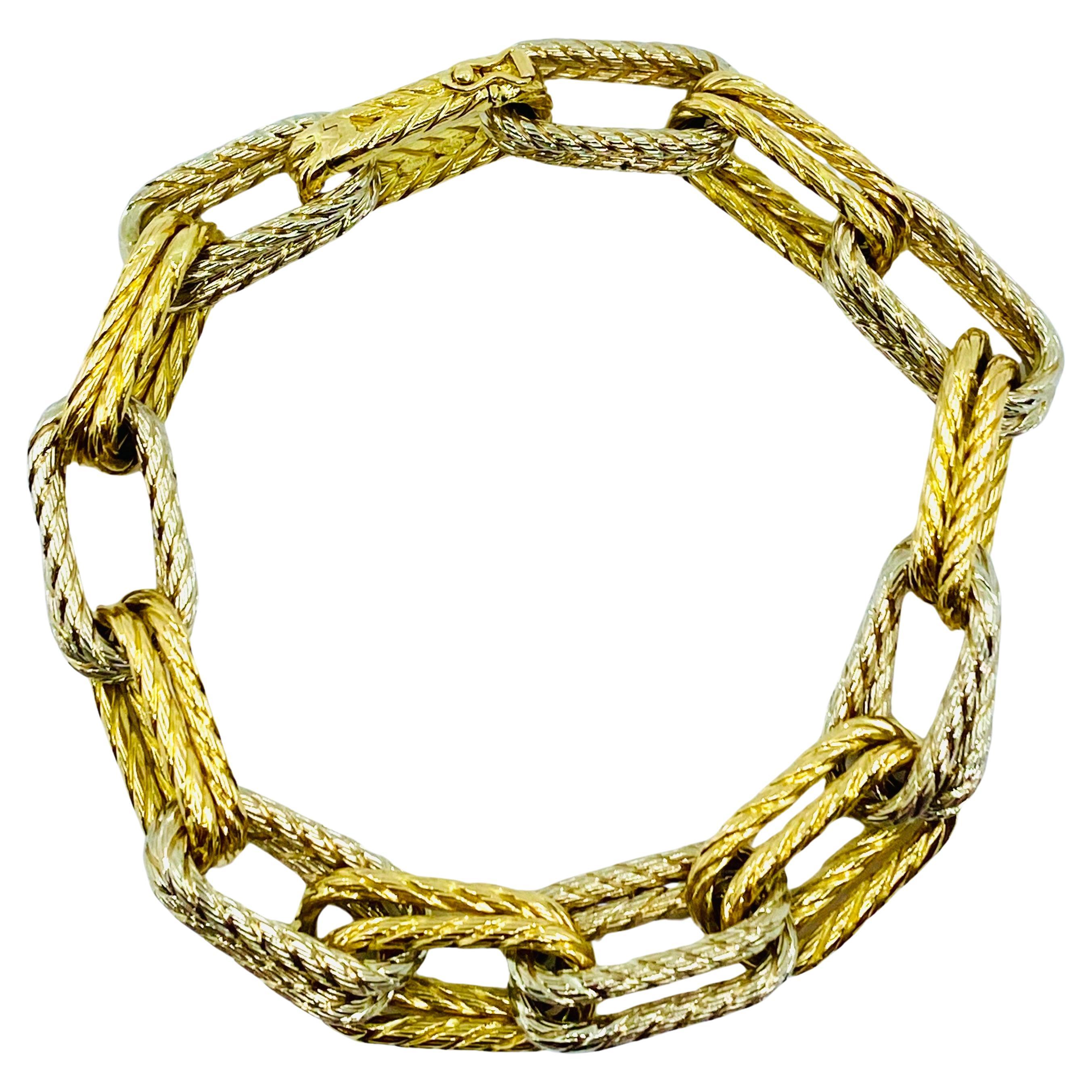 Carlo Weingrill Bracelet chaîne en or bicolore 18 carats en vente