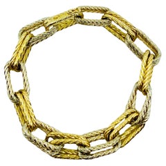 Carlo Weingrill 18k Zweifarbiges Gold Seil-Armband mit Kette