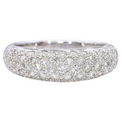 Vintage 18k White Gold 1.01tcw Diamond Pave Dome Ring