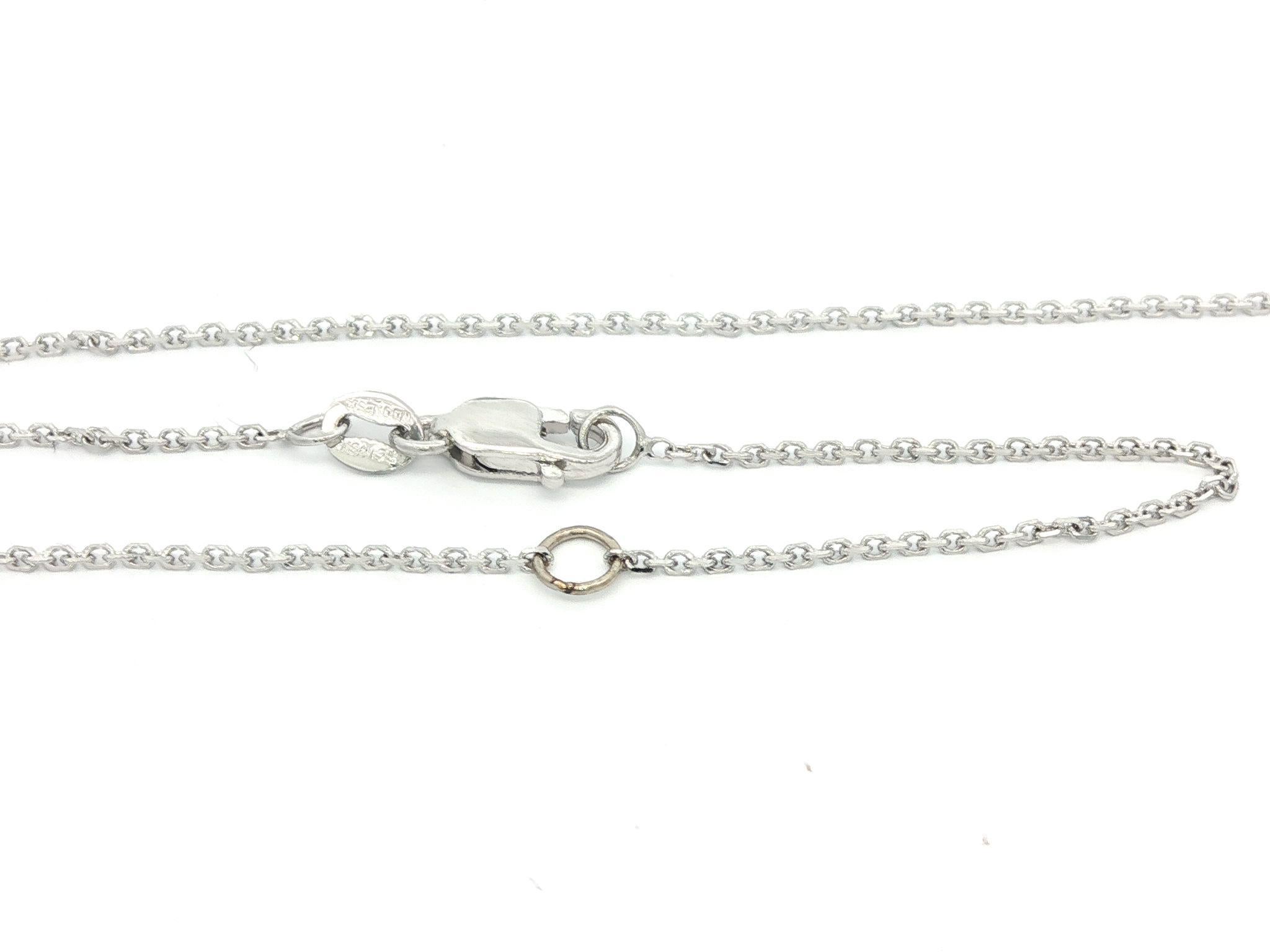 Vintage 18k Weißgold 1,02ctw Saphir & Diamant Runde Cluster-Anhänger Halskette im Angebot 1