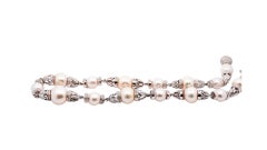 Vintage 18K White Gold 13mm South Sea Pearl & Diamond Choker Necklace