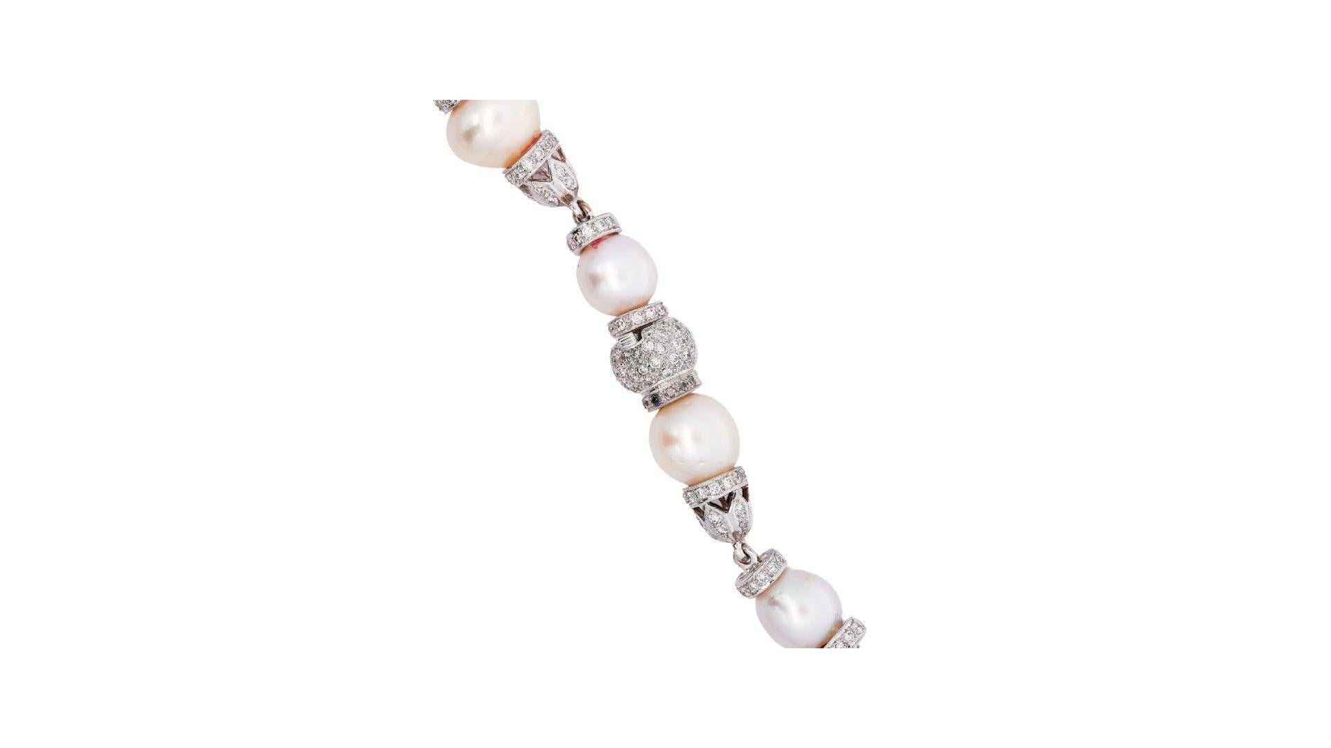 Choker-Halskette, 18 Karat Weißgold 13 mm Südseeperle & Diamant (Rundschliff) im Angebot