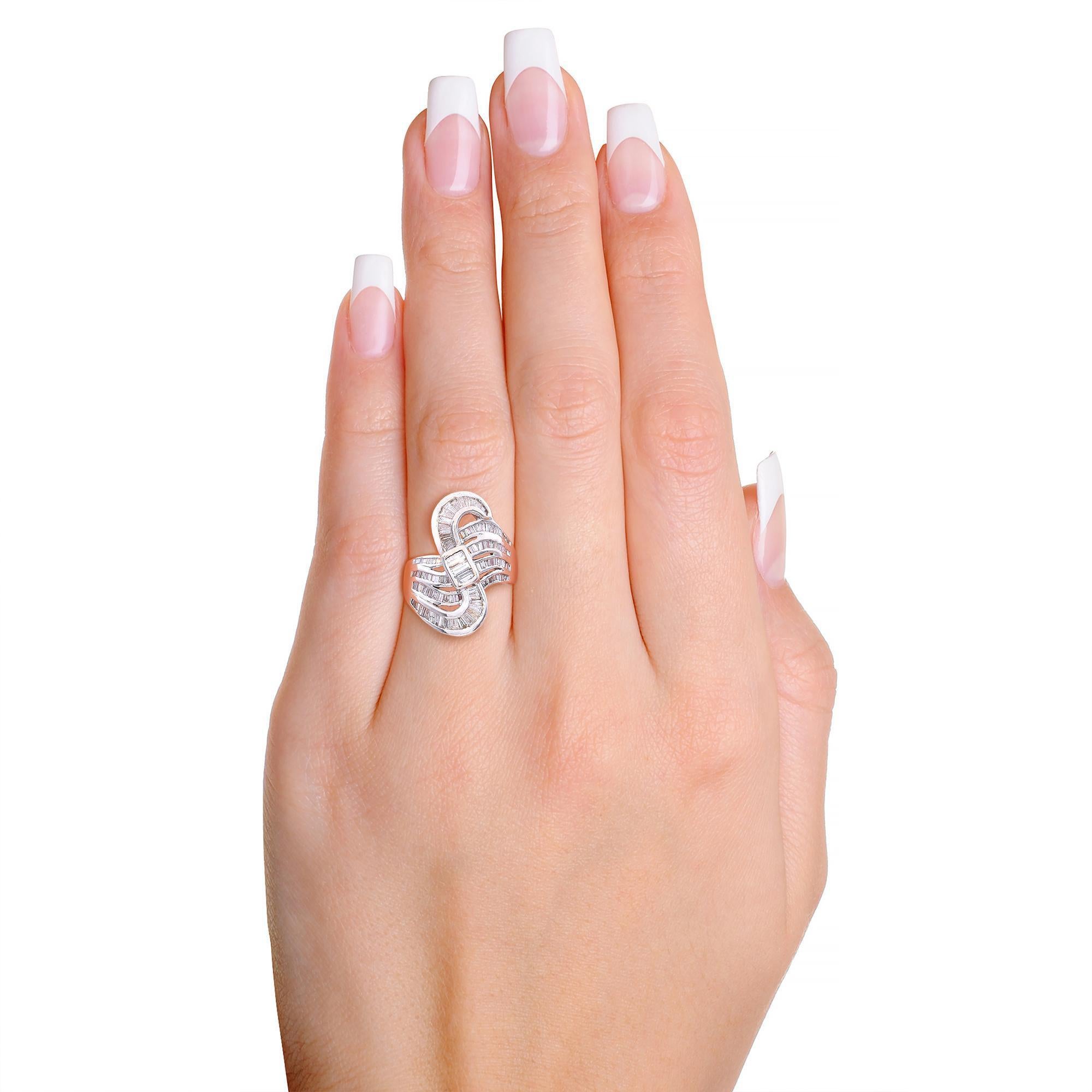 Art Deco Vintage 18k White Gold 1.79tcw Diamond Ring For Sale