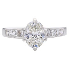 Anello di fidanzamento vintage in oro bianco 18k con diamante da 2,02tcw