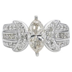 Vintage 18k White Gold 2.0tcw Marquise Diamond Ring