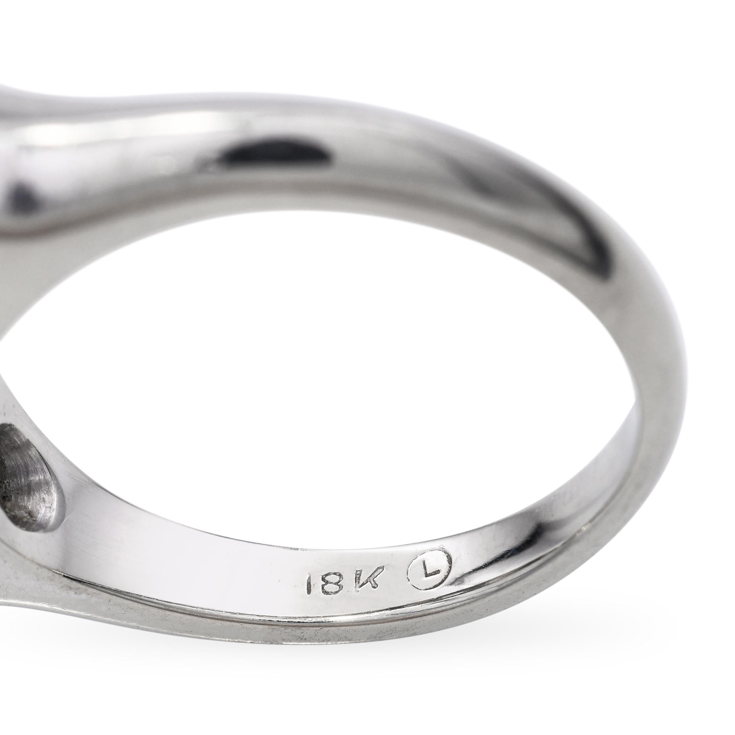 Vintage 18k White Gold 4-Stone 1.95tcw Diamond Ring For Sale 2