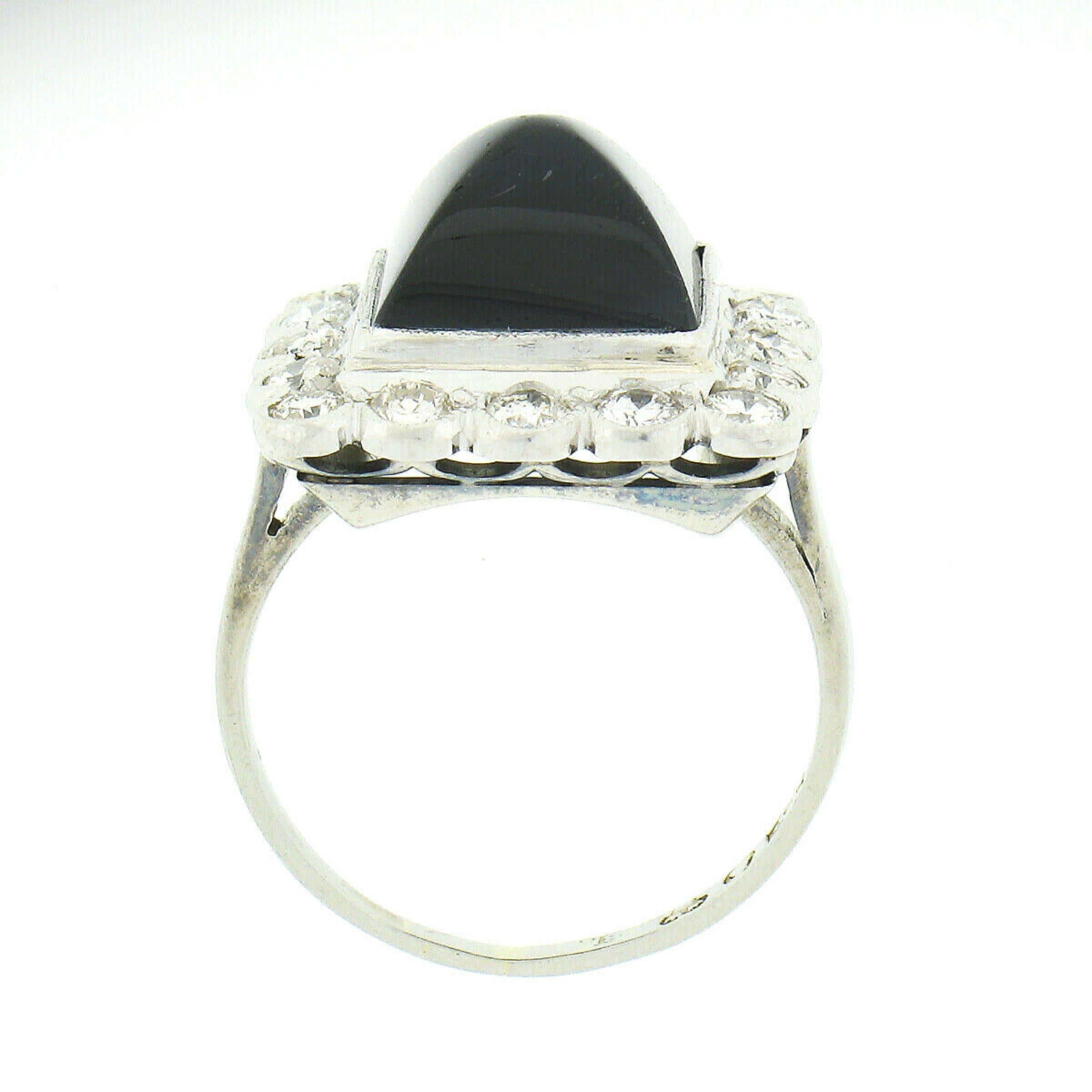 18 Karat Weißgold 6,63 Karat GIA unbehandelter Zuckerhut-Saphir & Diamant Halo-Ring, Vintage im Angebot 1