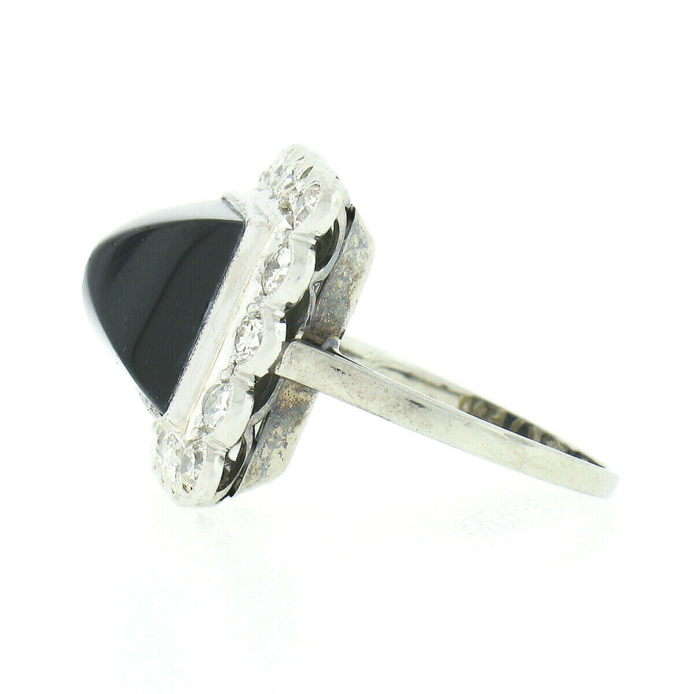 18 Karat Weißgold 6,63 Karat GIA unbehandelter Zuckerhut-Saphir & Diamant Halo-Ring, Vintage im Angebot 2