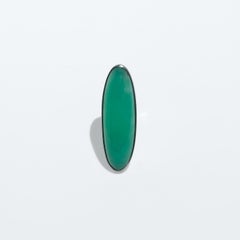 Vintage 18K White Gold and Chrysoprase Ring by Rey Urban made 1974
