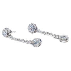 Vintage 18K Weißgold und Diamant Ohrringe