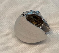 Vintage 18 Karat White Gold and Diamond Huggie Pierced Earrings
