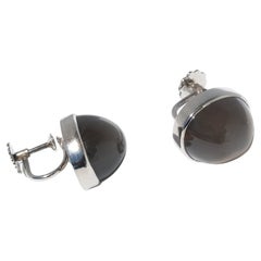 Vintage 18K White Gold and Moonstone Earrings by Gunnar Fahlström Made 1955