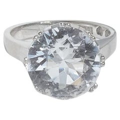 Vintage 18k White Gold and Rock Crystal Ring By Åkes Guldsmide Made Year 1969