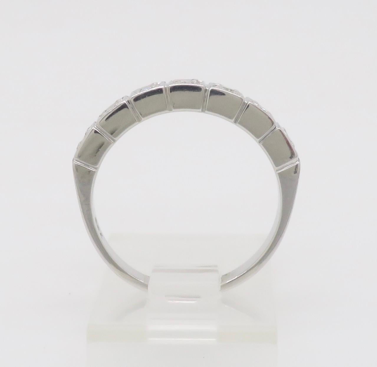 Vintage 18k White Gold Diamond Band 8