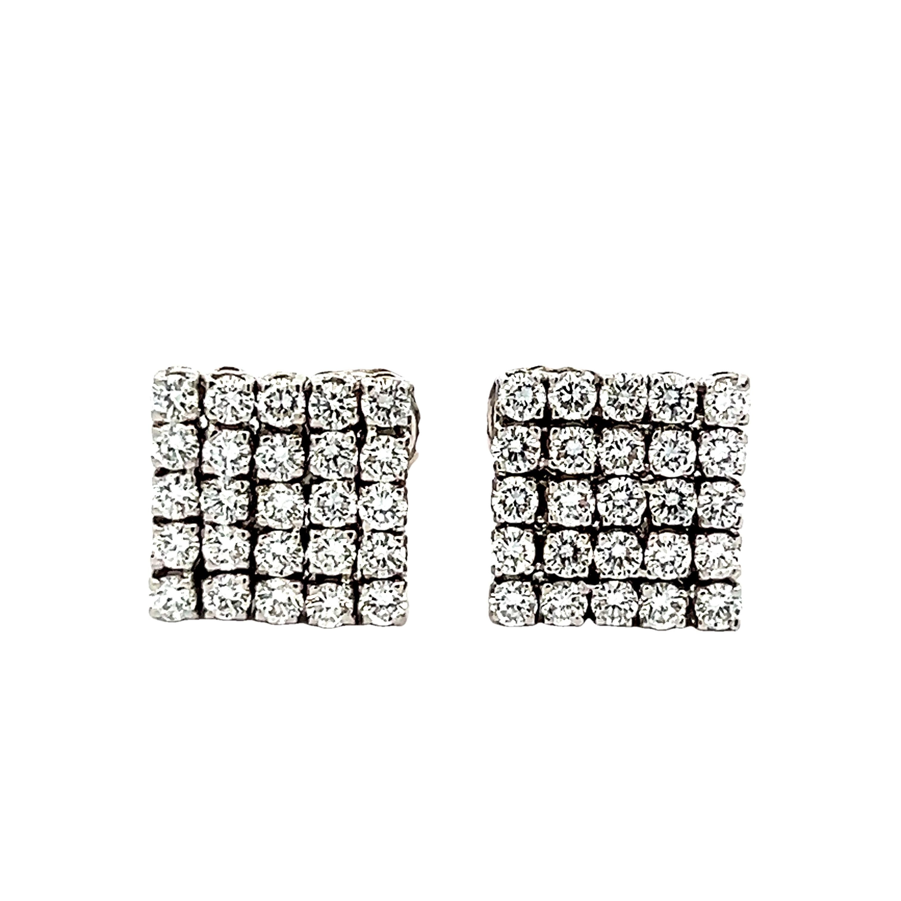 Pendientes vintage de clip de diamantes de oro blanco de 18 quilates, 5 quilates en Excelente estado para la venta en Miami, FL